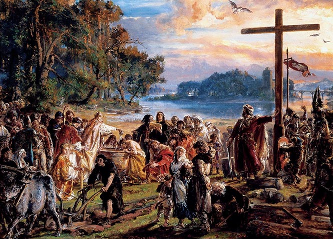 Polonya'nın Hristiyanlığı 966 yılında kabul etmiştir. (Resim: Jan Matejko)