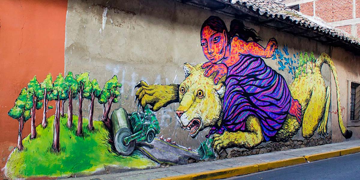 Adaletsizlik karşıtı eserleriyle Kolombiya duvarlarını renklendiren kadın: Bastardilla