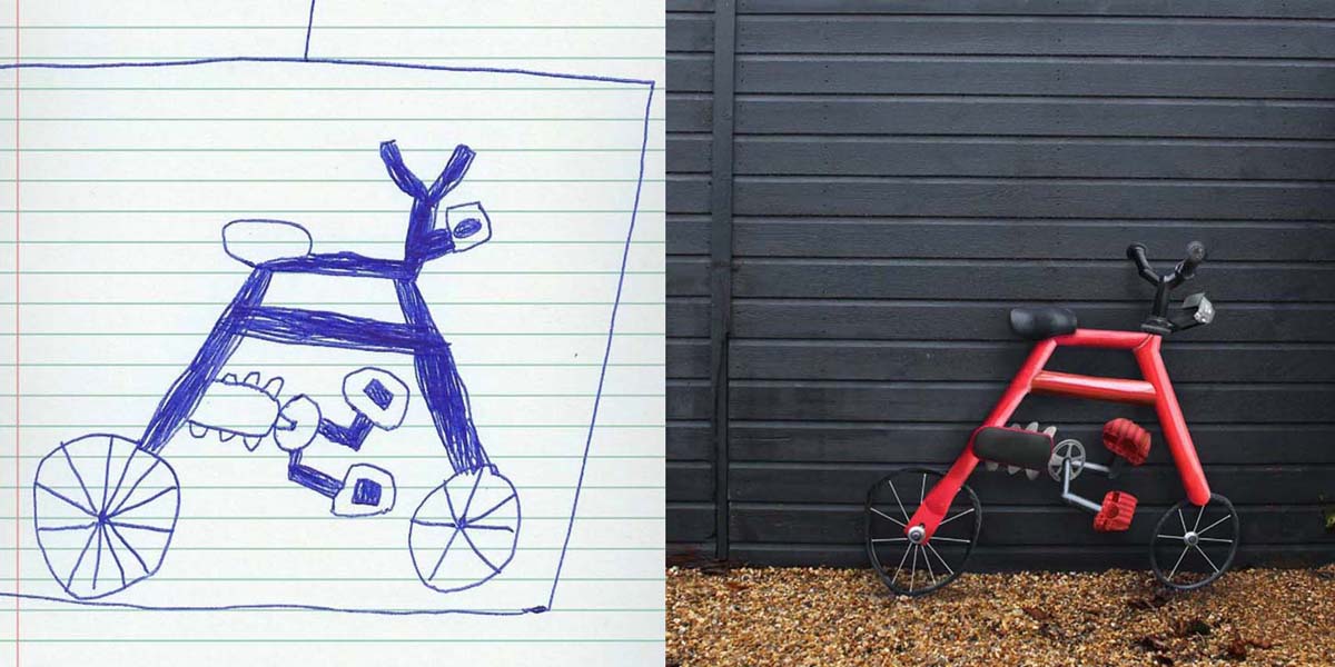 Altı yaşındaki oğlunun çizimlerini gerçeğe dönüştüren baba