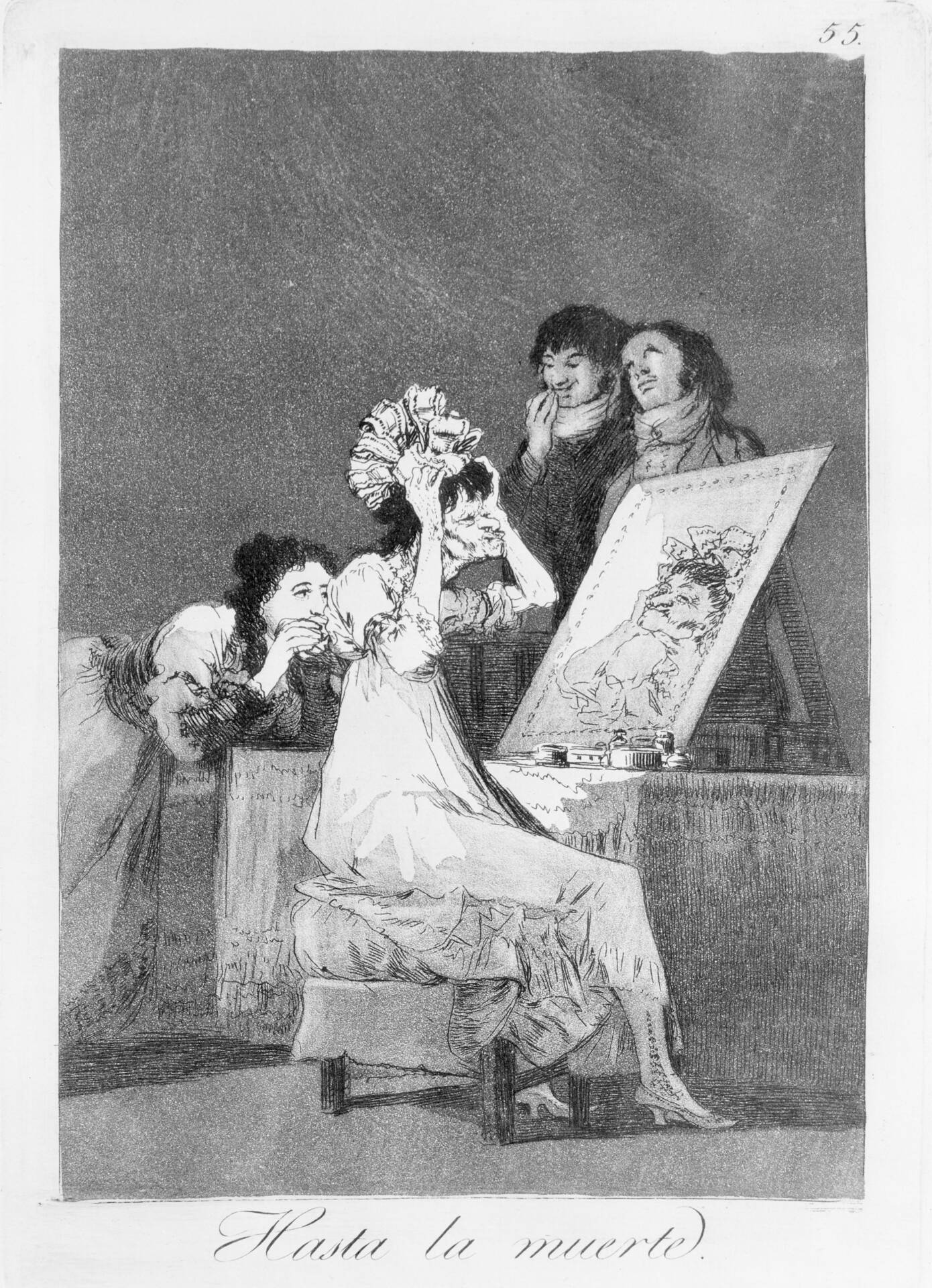 Sanatçı: Francisco Goya
Eser Adı: Till Death (Hasta la Muerte)
Oluşturulma Dönemi: 1799
Teknik: Gravür baskı
Ölçü: Height: 22.1 cm (8.7 in); Width: 15.4 cm (6 in))
Sergilendiği Yer: Brooklyn Museum
