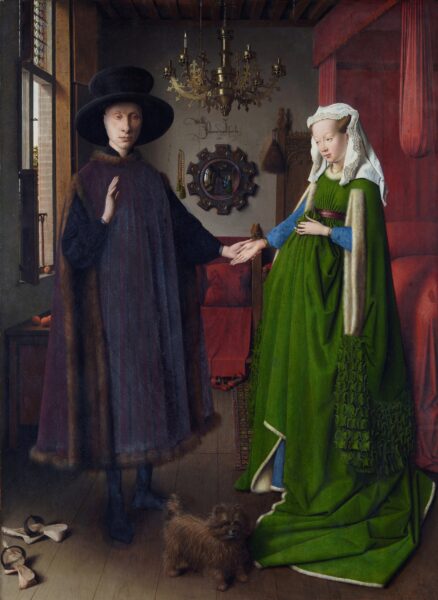 Sanatçı: Van Eyck
Eser Adı: The Arnolfini Portrait
Oluşturulma Dönemi: 1434
Teknik: Meşe paneli üzerine yağlıboya
Ölçü: 82 cm x 60 cm
Sergilendiği Yer: National Gallery